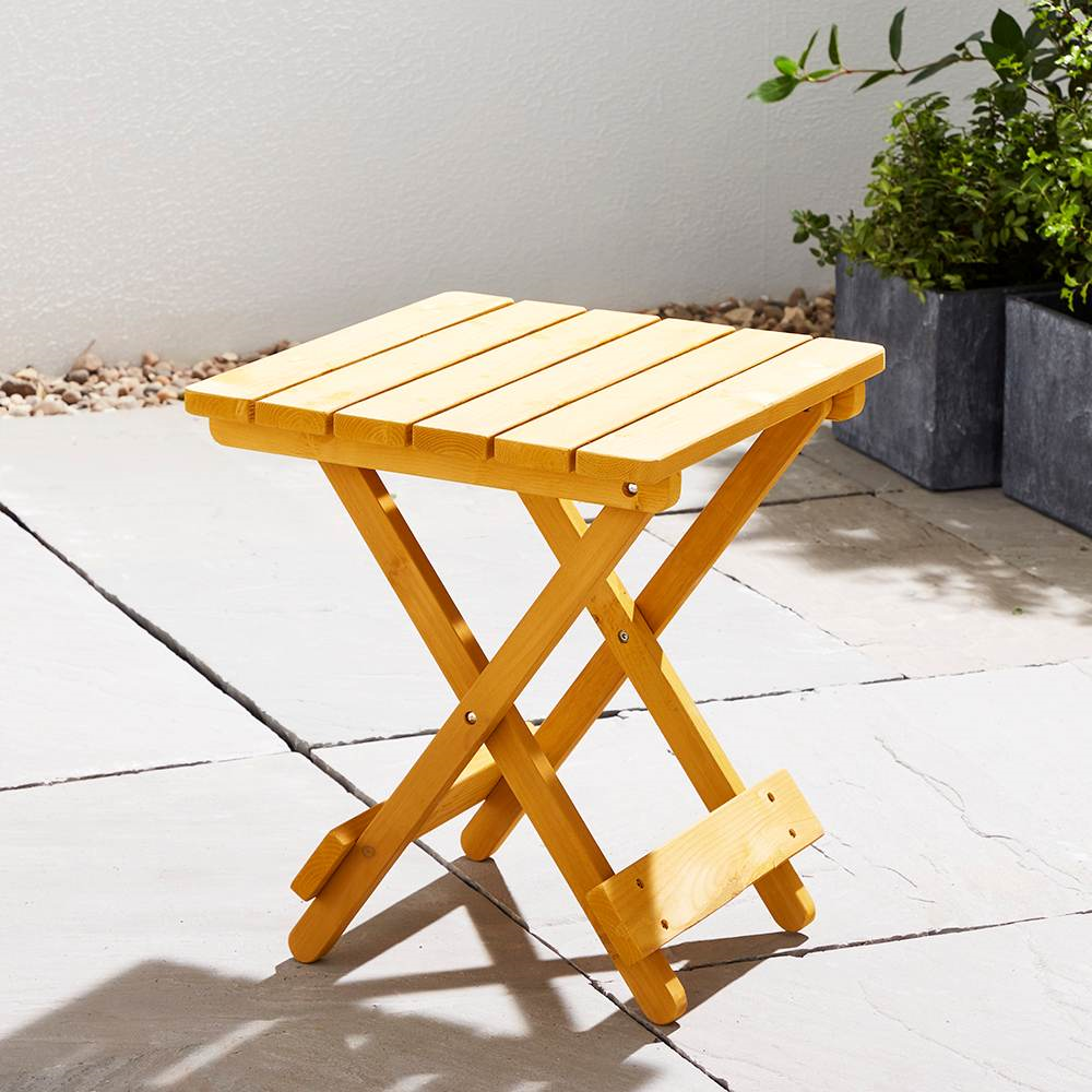 Folding Wooden Side Table - Foldaway Wooden Side Table 40.6 cm Square